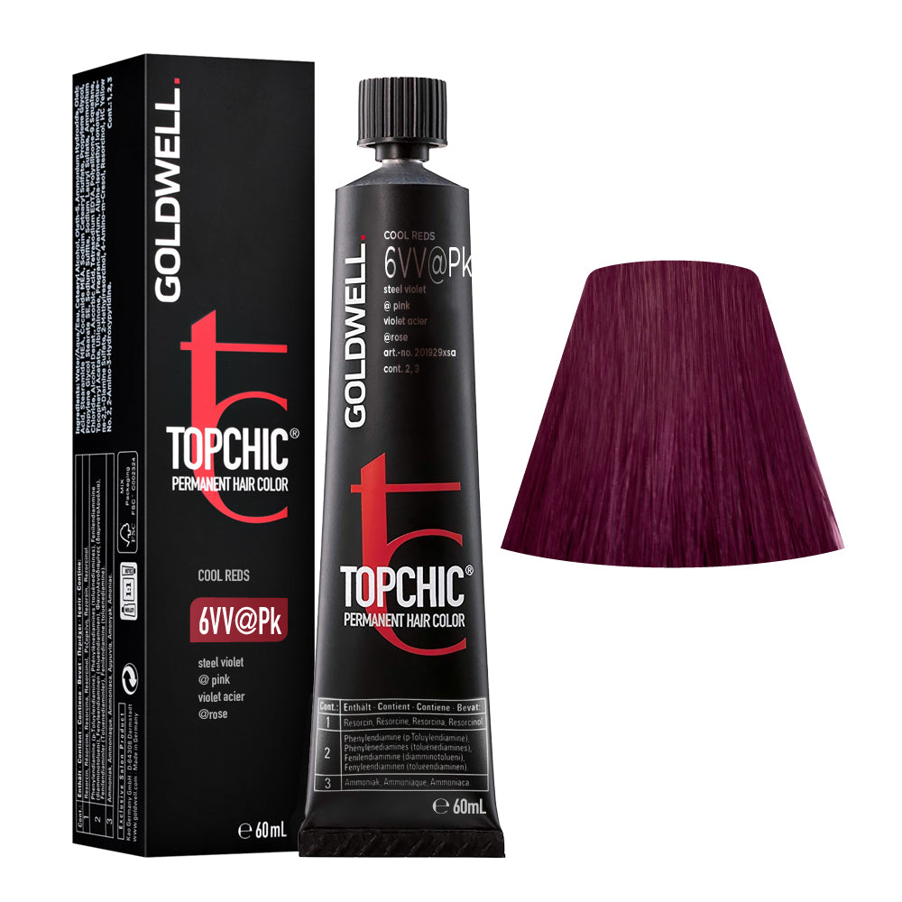 Goldwell Topchic Tube 6VV@Pk Metallic Violet Elumenated Pink  60ml  - colore permanente in tubo