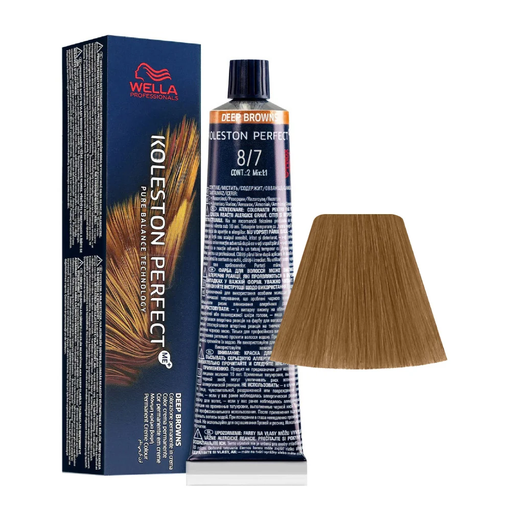 Wella Koleston Perfect Me+ Deep Browns 8/7 Biondo Chiaro Sabbia 60ml - colorazione permanente
