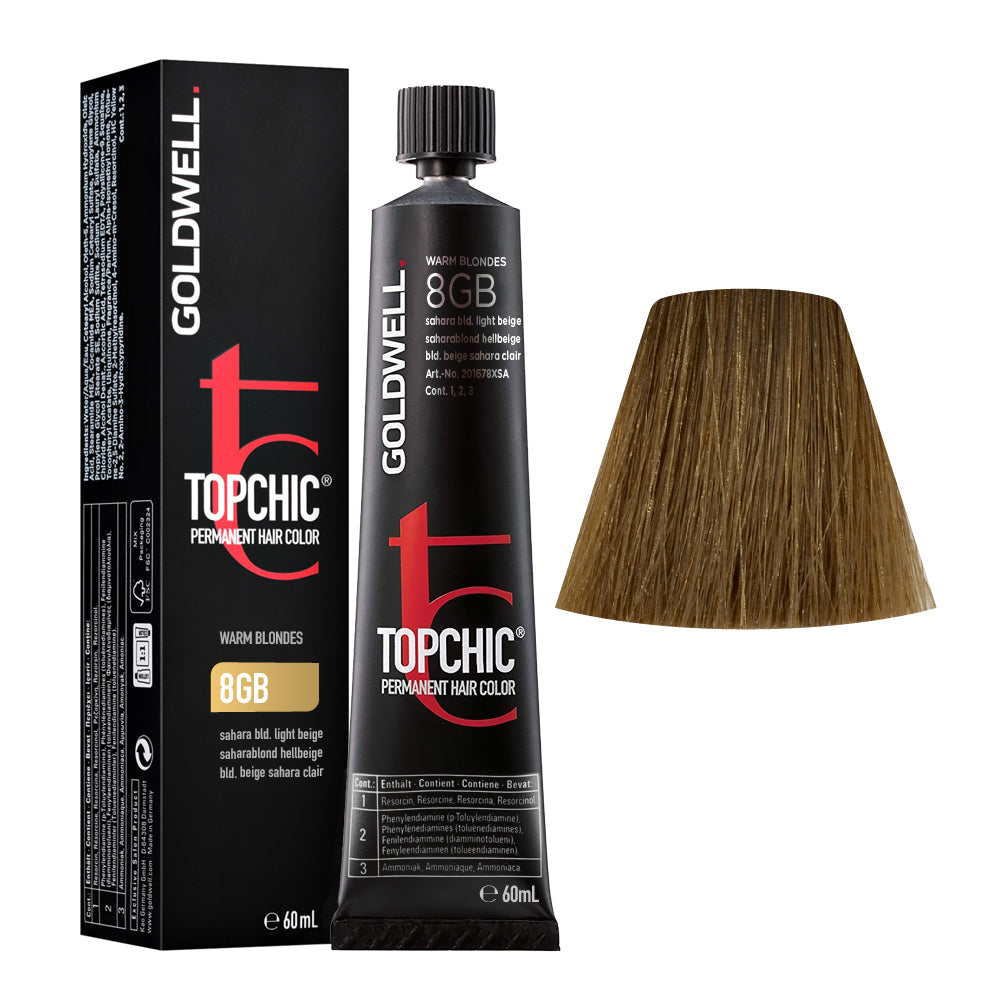 Goldwell Topchic Tube 8GB Sahara Blonde Light Beige 60ml  - colore permanente in tubo
