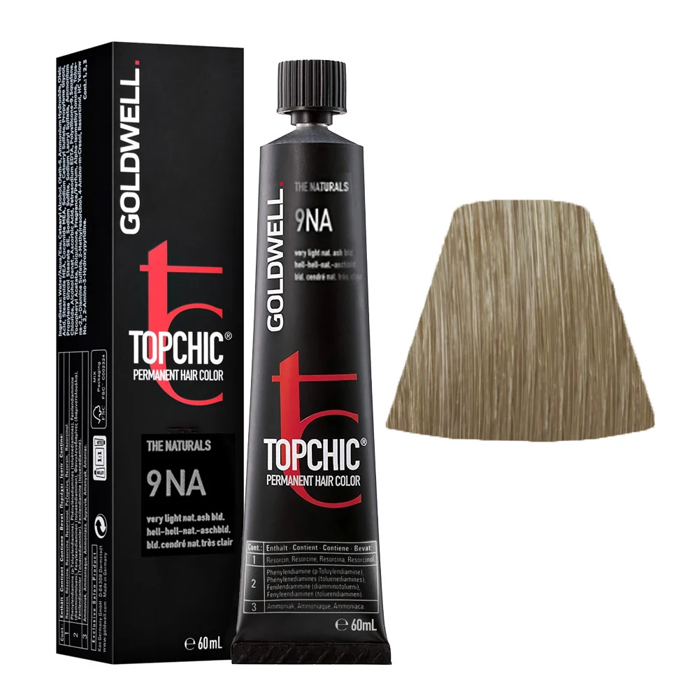 Goldwell Topchic Tube 9NA Light-Light-Natural-Ash Blonde 60ml - colore permanente in tubo
