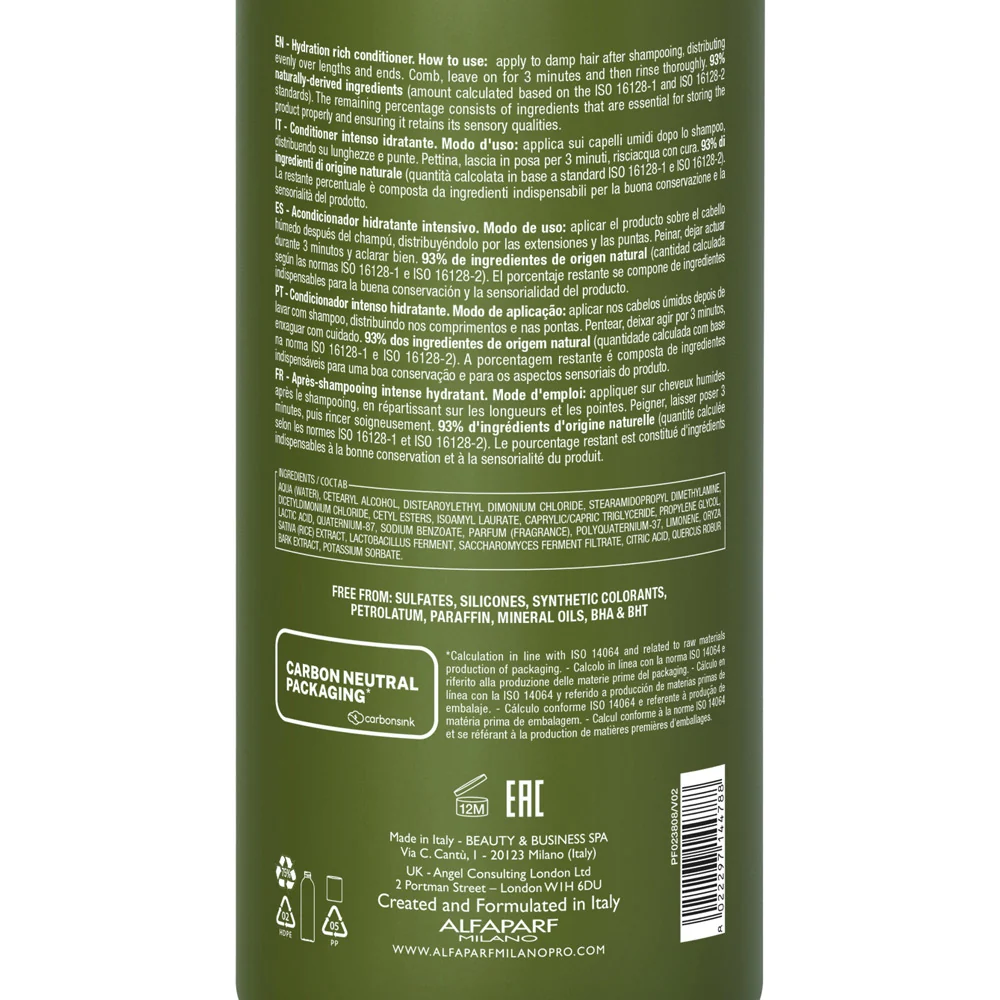 Alfaparf Milano Benvoleo Hydration Hydra Rich Conditioner 1000ml - balsamo idratante - Image 2