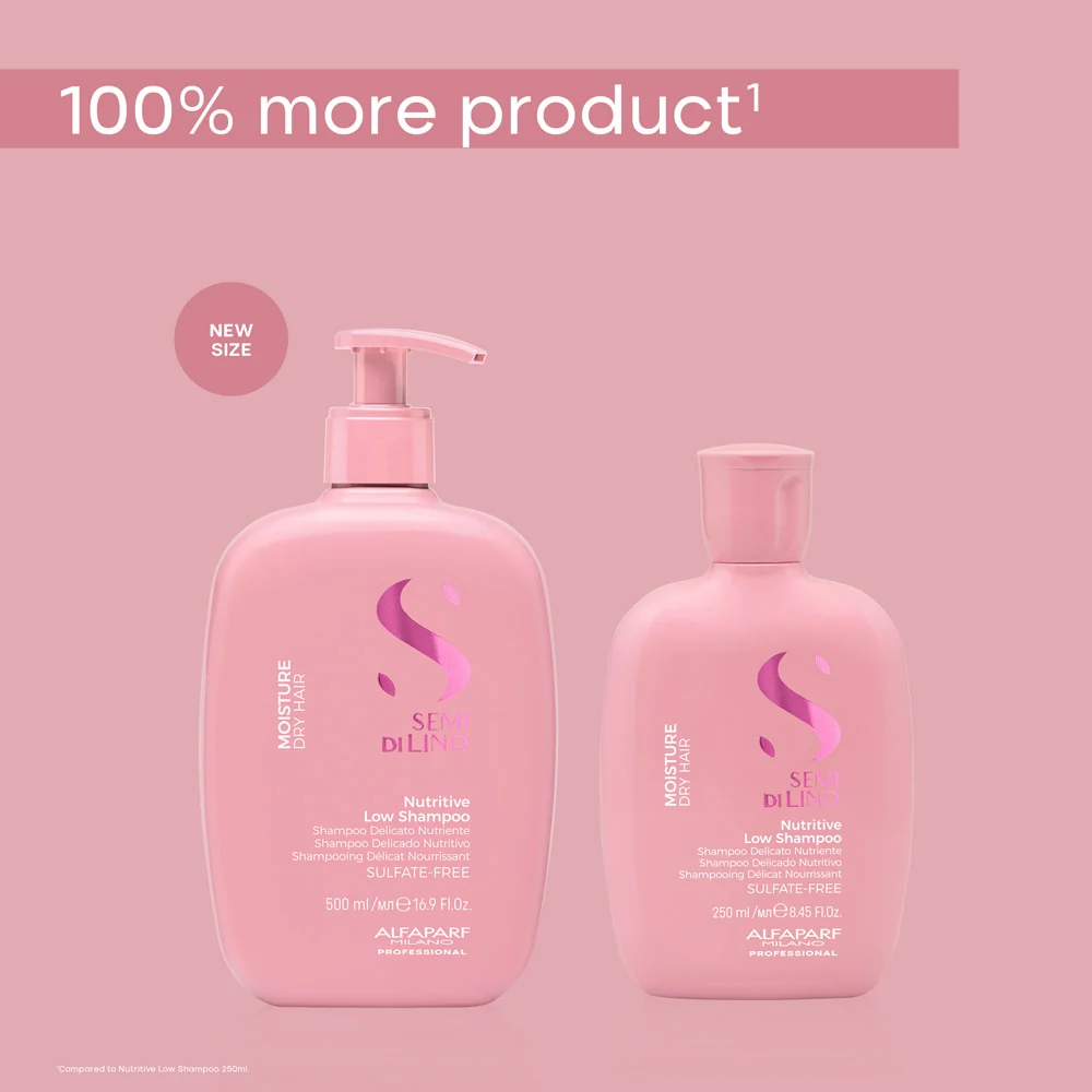 Alfaparf Milano Semi Di Lino Moisture Nutritive Low Shampoo 500ml - shampoo delicato nutriente per capelli secchi - Image 3