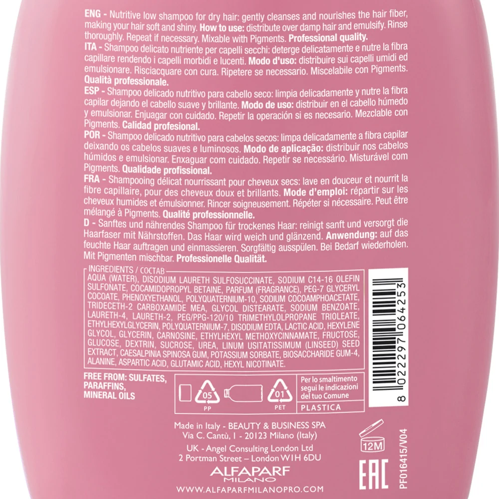 Alfaparf Milano Semi Di Lino Moisture Nutritive Low Shampoo 250ml - shampoo delicato nutriente per capelli secchi - Image 8