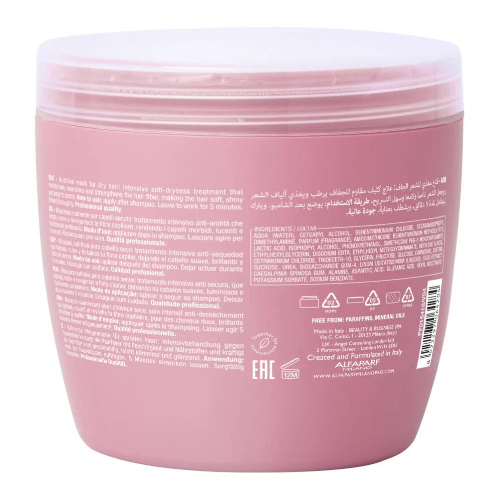 Alfaparf Milano Semi Di Lino Moisture Nutritive Mask 500ml  - maschera nutriente per capelli secchi - Image 2