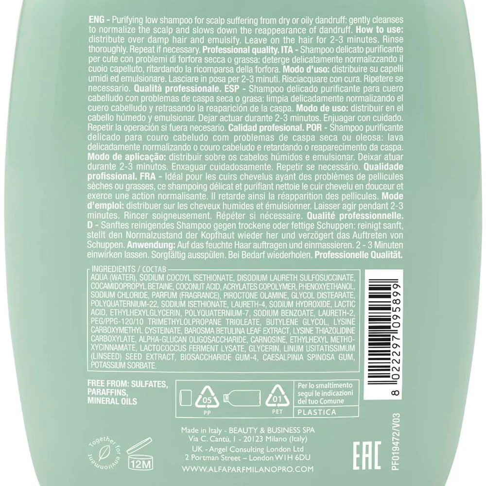 Alfaparf Milano Semi Di Lino Scalp Rebalance Purifying Low Shampoo 250ml - shampoo delicato purificante - Image 6