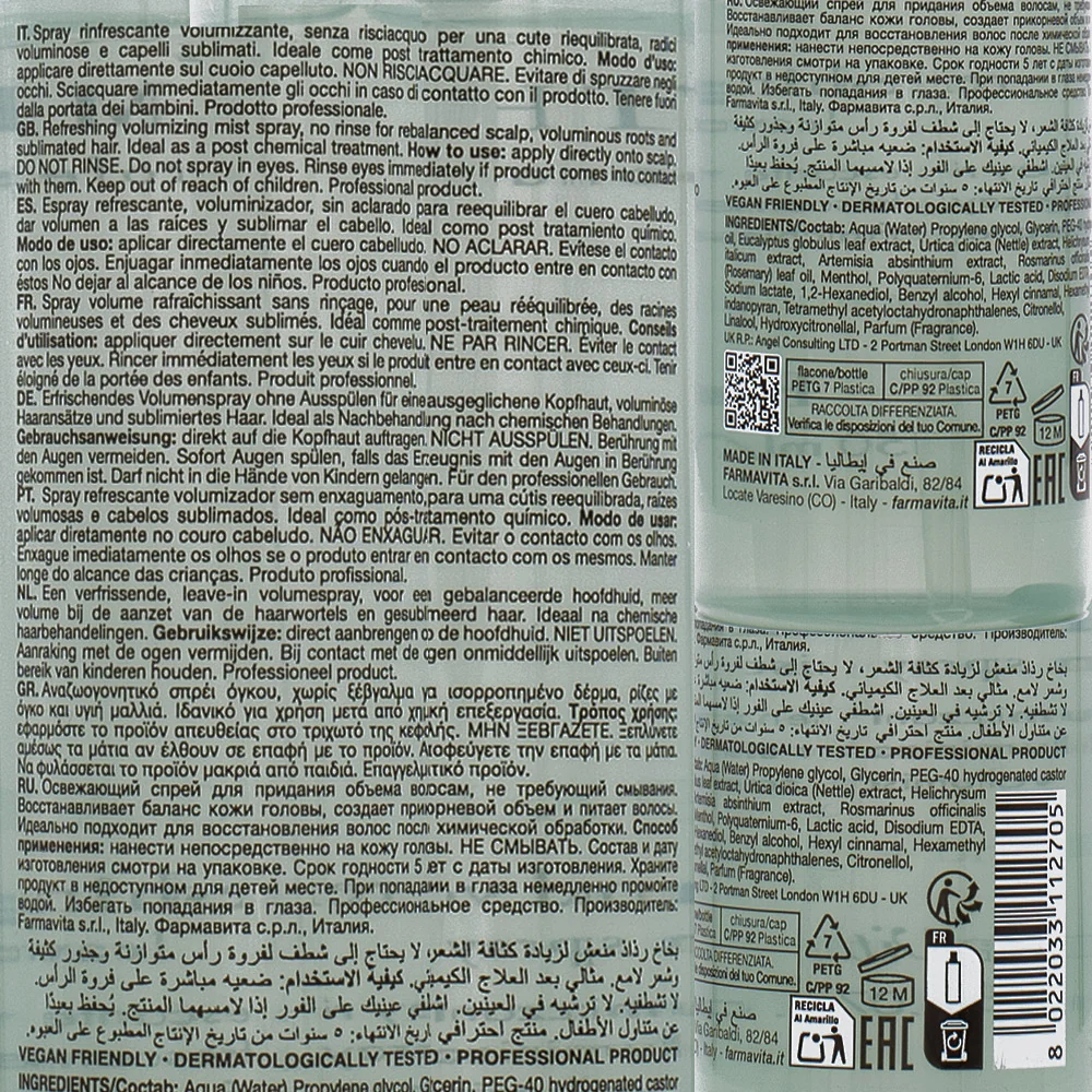 Farmavita Amethyste Specific Scalp & Hair Refreshing Volumizing Mist 150ml - trattamento rinfrescante e volumizzante - Image 3