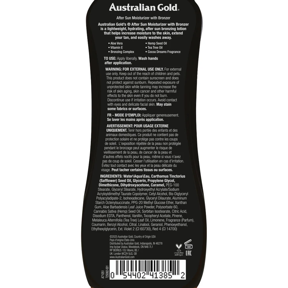 Australian Gold After Sun Moisturizer With Bronzer 237ml - doposole idratante - Image 2