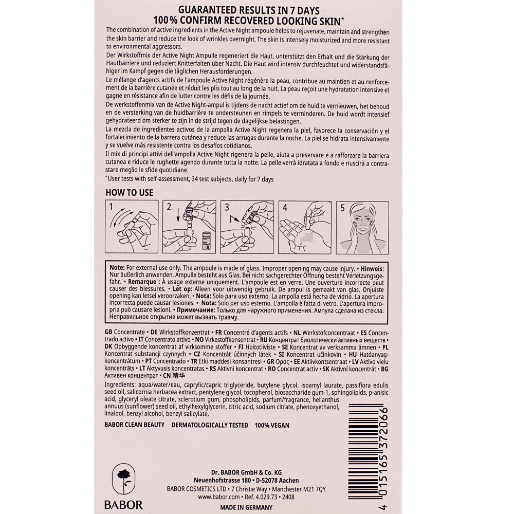 Babor Ampoule Concentrates Active Night 7x2ml - ampolle concentrate antiage trattamento notte - Image 6
