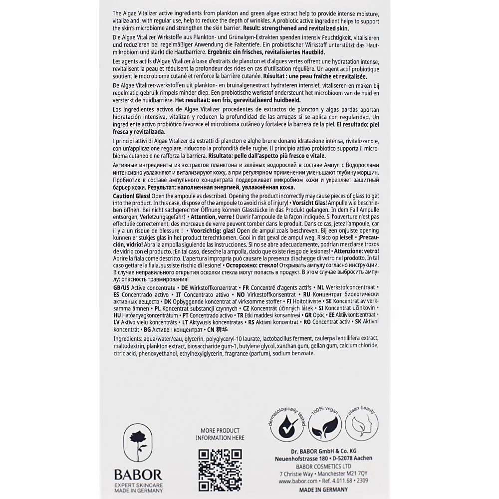 Babor Ampoule Concentrates Algae Vitalizer 7x2ml - ampolle concentrate pelle secca e opaca - Image 4