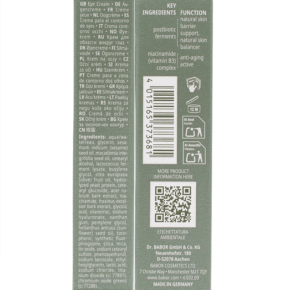 Babor Doctor Babor Microbiomic Awakening Eye Cream 15ml - crema contorno occhi idratante - Image 2