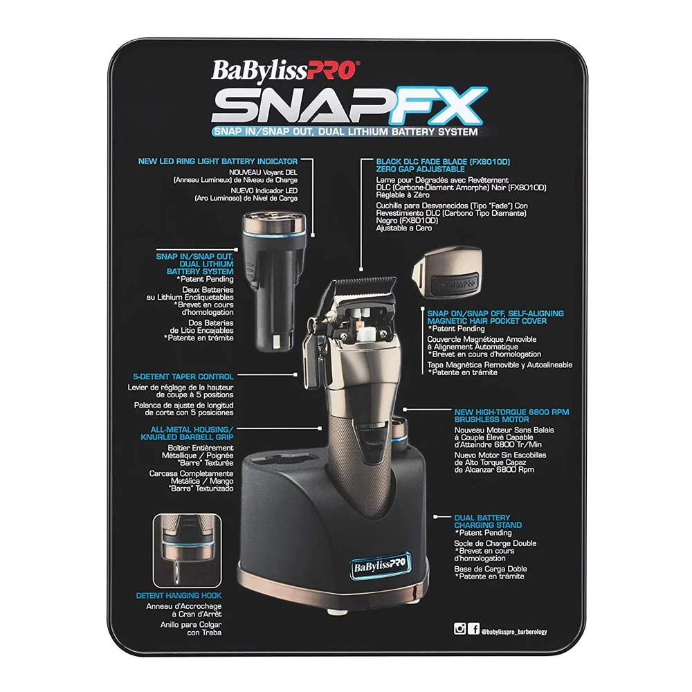 Babyliss Pro 4Artist Snapfx Clipper FX895E - clipper a doppia batteria al litio - Image 3