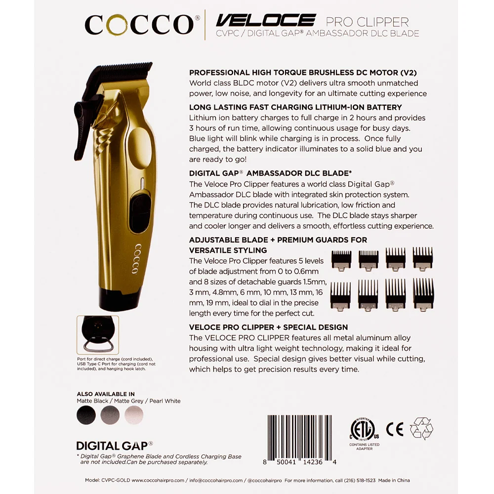 Cocco Veloce Pro Clipper Gold - tagliacapelli - Image 6