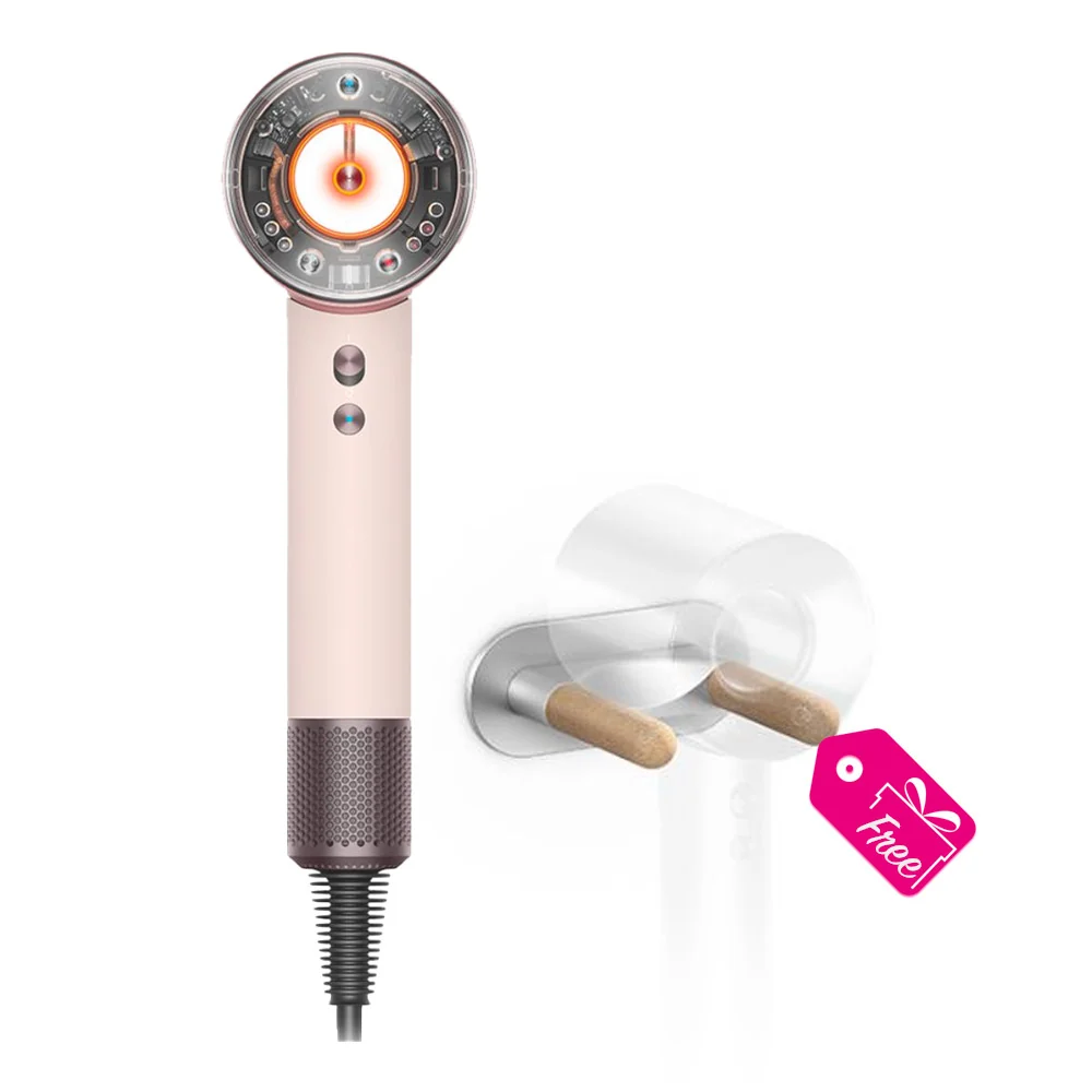 Dyson Supersonic Nural Straight + Wavy Phon Rosa Cipria / Oro Rosa + Supporto Parete OMAGGIO