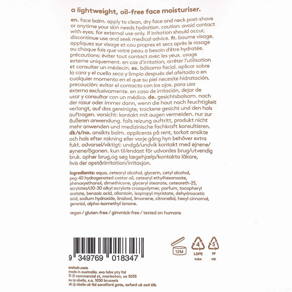 Evo Winners Face Balm 150ml - crema idratante viso - Image 2