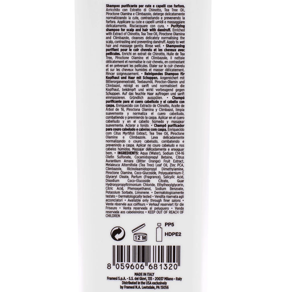 Framesi Morphosis Purifying Shampoo 250ml - shampoo anti-forfora - Image 2