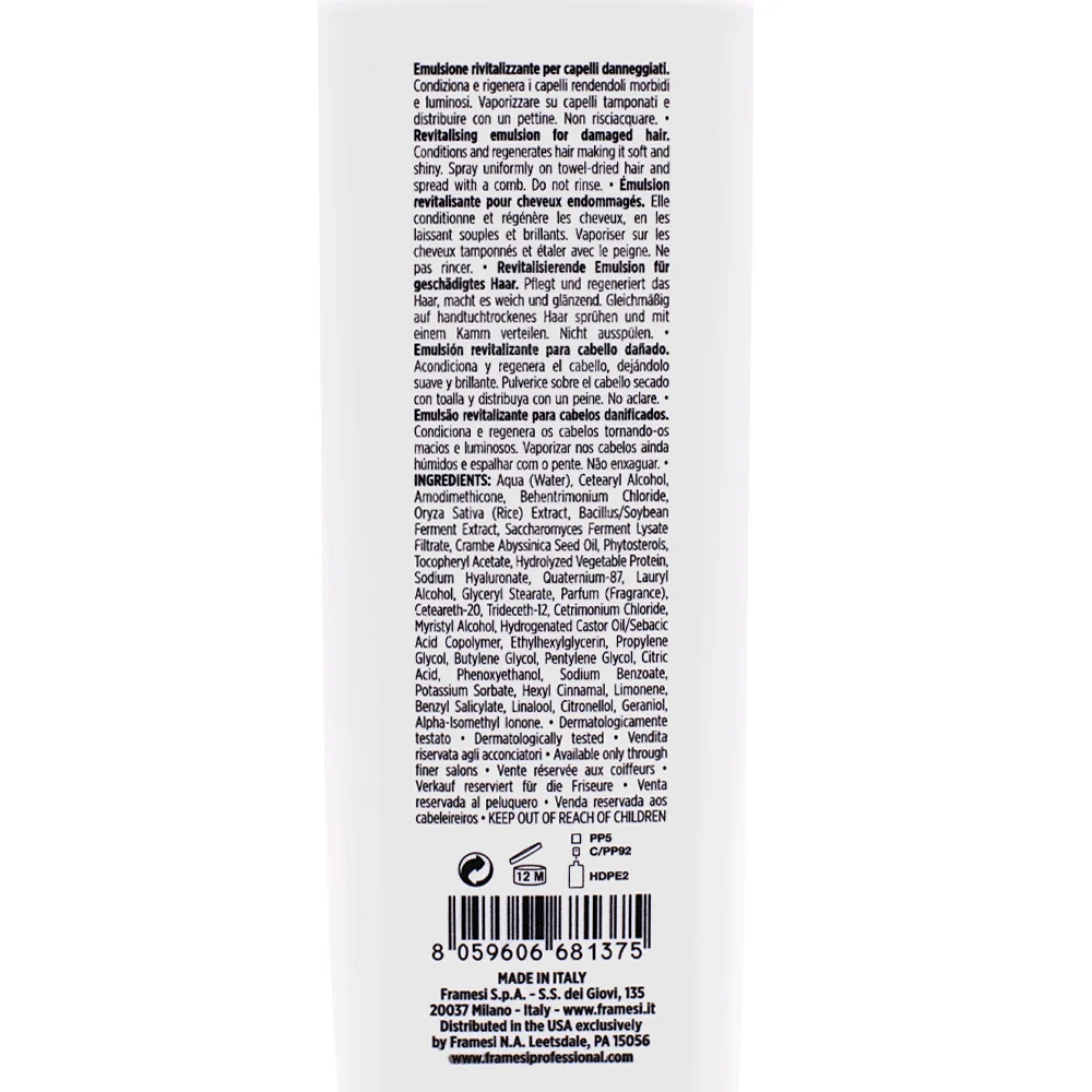 Framesi Morphosis Restructure Leave-In 150ml - emulsione ristrutturante capelli danneggiati - Image 2