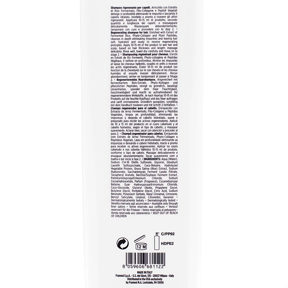 Framesi Morphosis Restructure Revitalizing Shampoo Step 1 1000ml - shampoo rigenerante - Image 2