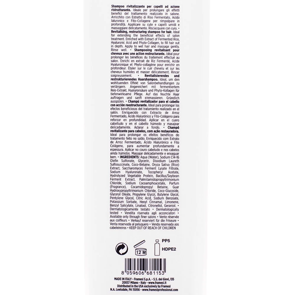 Framesi Morphosis Restructure Shampoo 1000ml - shampoo ristrutturante capelli danneggiati - Image 2