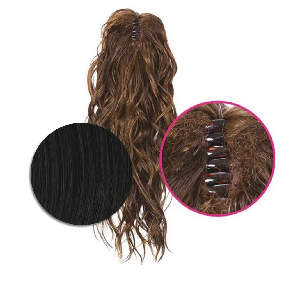 Hairdo Coda con Onde con Mollettone Nero 46cm - coda onde - Image 3