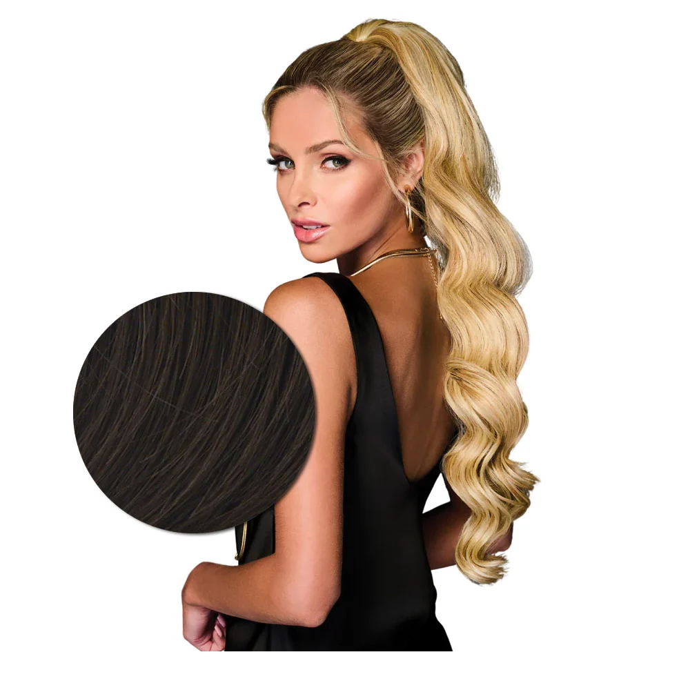 Hairdo Coda Mossa con Clip R6 Castano Medio 69cm - Image 2
