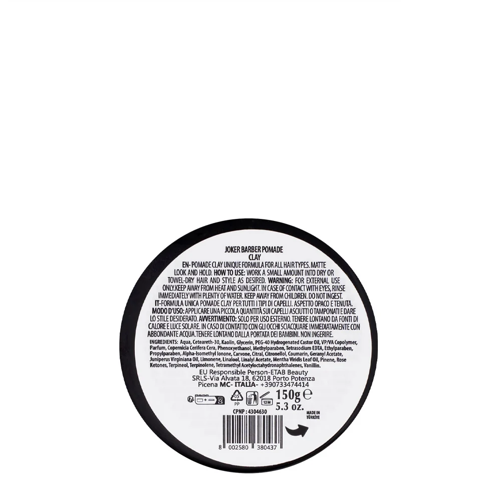 Joker Barber Pomade Clay 150ml - pasta effetto opaco - Image 2