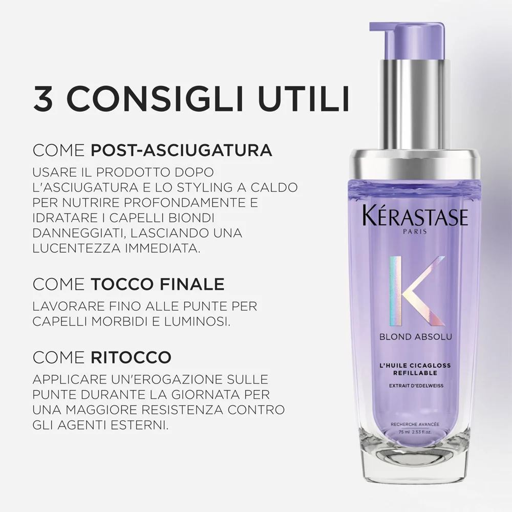Kerastase Blond Absolu L'Huile Cicagloss Refill 75ml - ricarica olio capelli biondi  - Image 8