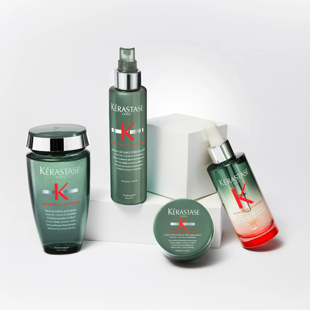 Kerastase Genesis Homme Bain De Force Quotidien 250ml Spray 150ml Serum 90ml Cire D'Epaissuer Texturisante 75ml - Image 2