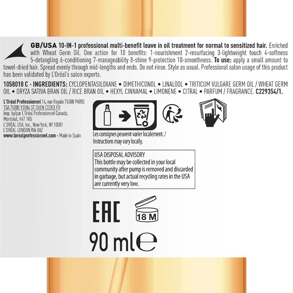 L'Oréal Professionnel Paris Serie Expert Absolut Repair Oil 10in1 90ml - olio riparatore - Image 4