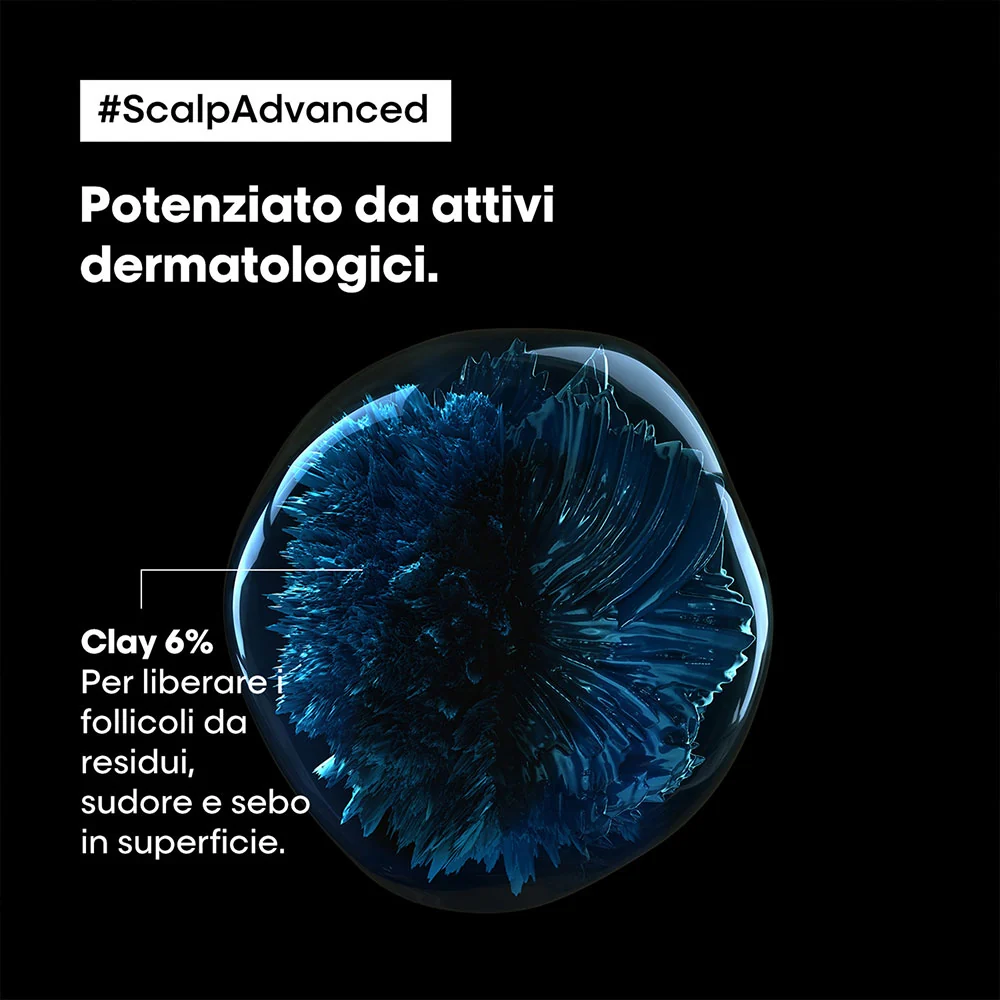 L'Oreal Professionnel Paris Scalp Advanced Anti-Oiliness 2in1 Deep Purifier Clay 250ml - shampoo & maschera purificante - Image 3