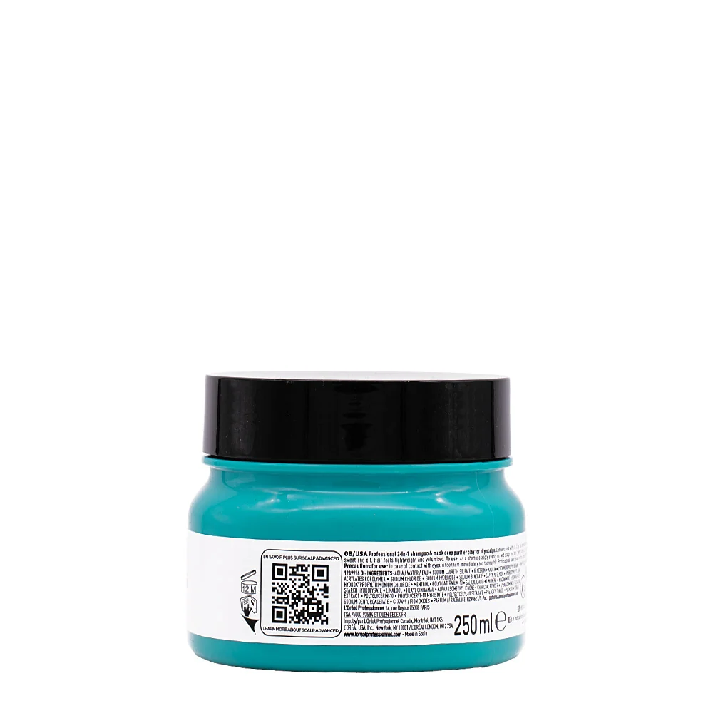 L'Oreal Professionnel Paris Scalp Advanced Anti-Oiliness 2in1 Deep Purifier Clay 250ml - shampoo & maschera purificante - Image 4