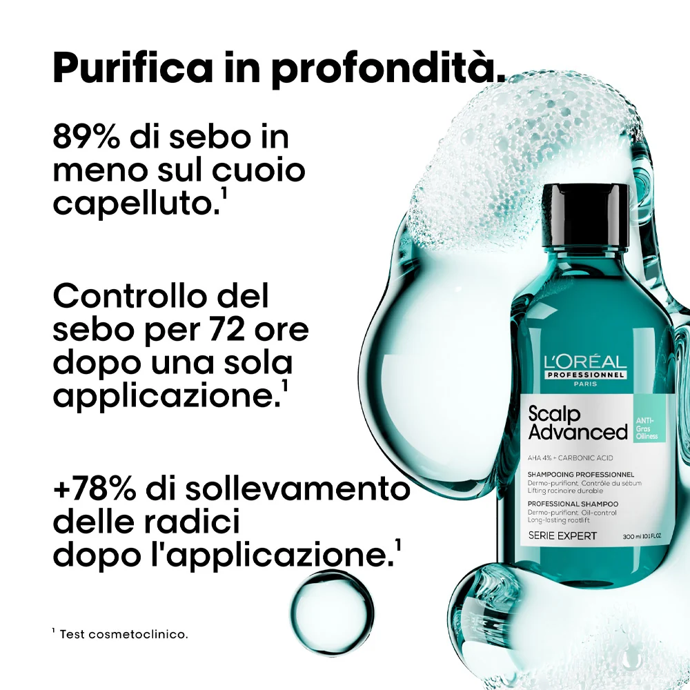 L'Oreal Professionnel Paris Scalp Advanced Anti-Oiliness Shampoo 500ml - shampoo sebo regolarizzatore - Image 2