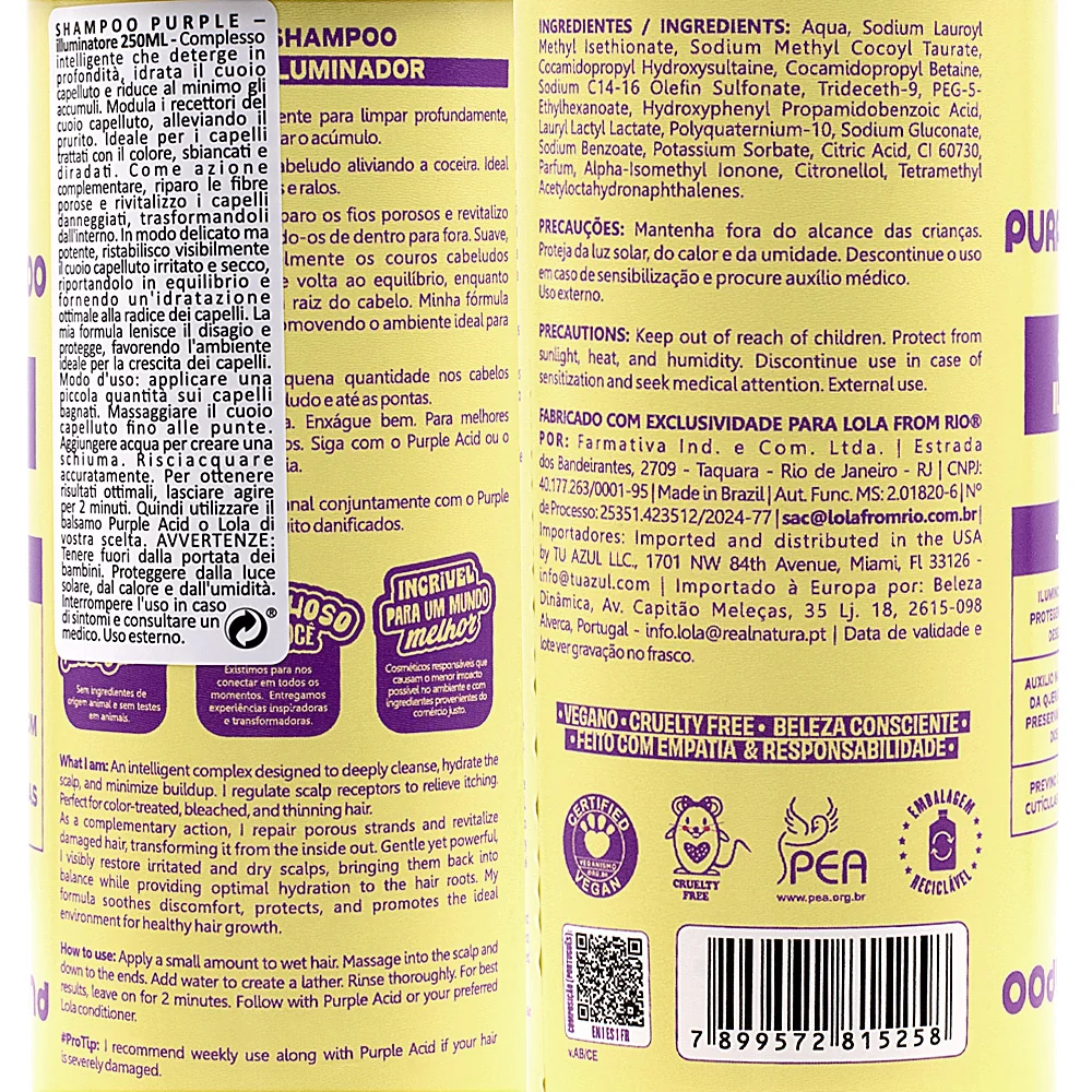 Lola From Rio Purple Shampoo Iluminador 250ml - shampoo illuminante - Image 5