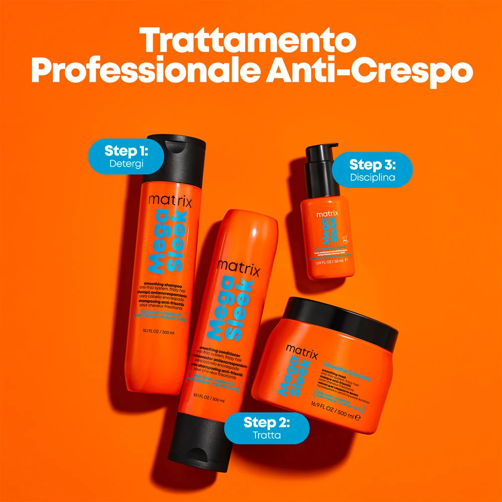 Matrix Haircare Mega Sleek 96h Anti-Frizz Topcoat 50ml - siero termoprotettore anti crespo - Image 8