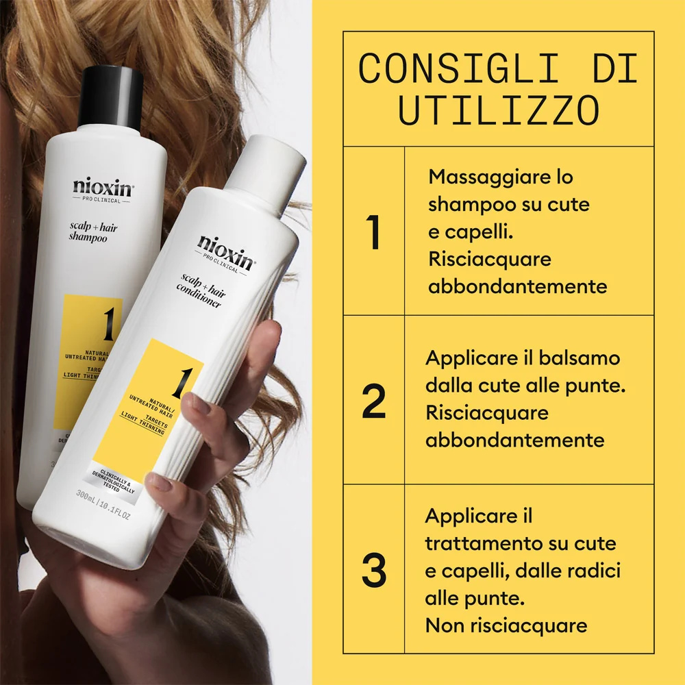 Nioxin Sistema 1 Kit Trifasico 150ml - kit anti assottigliamento lieve - Image 5