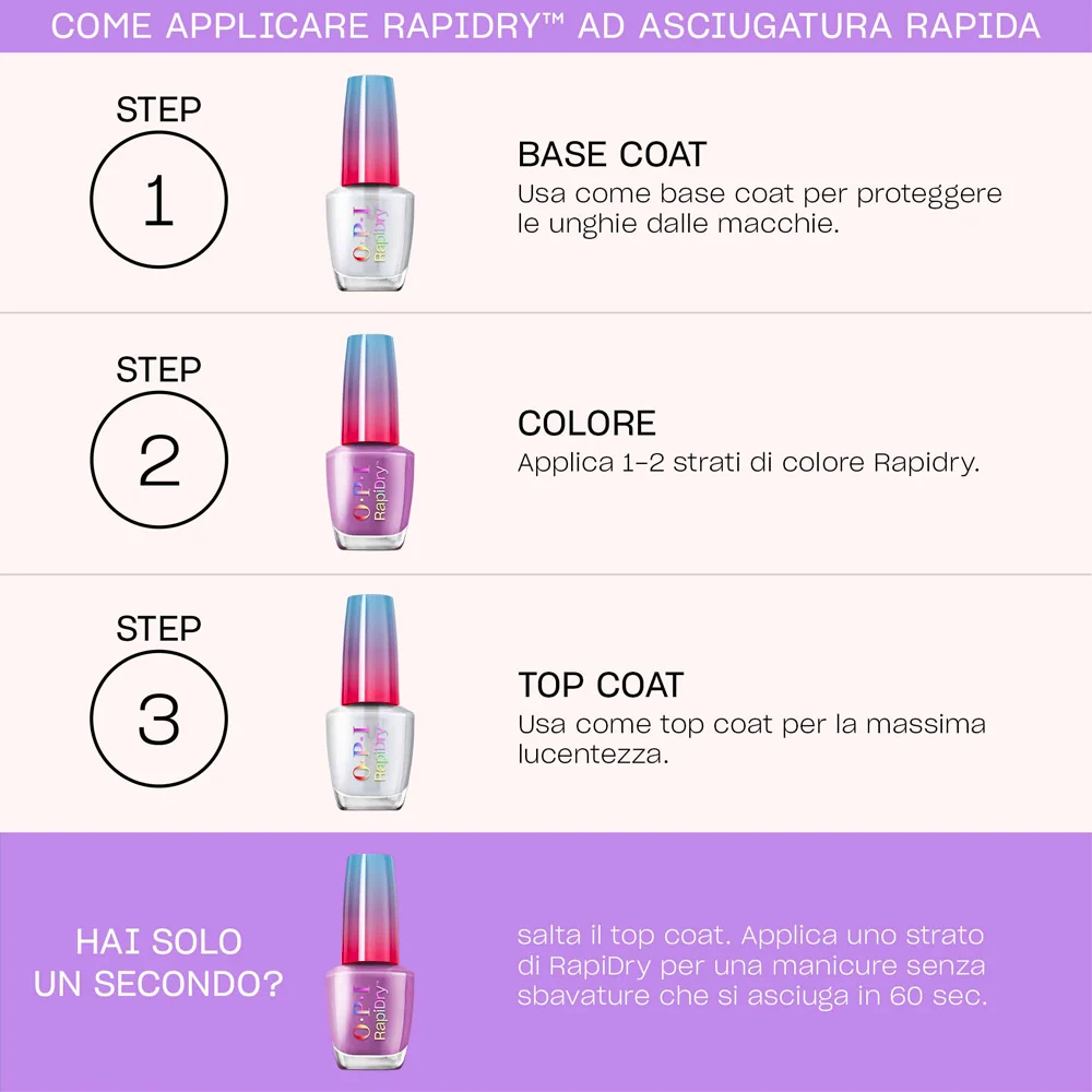 OPI Rapidry Baby Blue Me Away 9ml - smalto ad asciugatura rapida  - Image 7