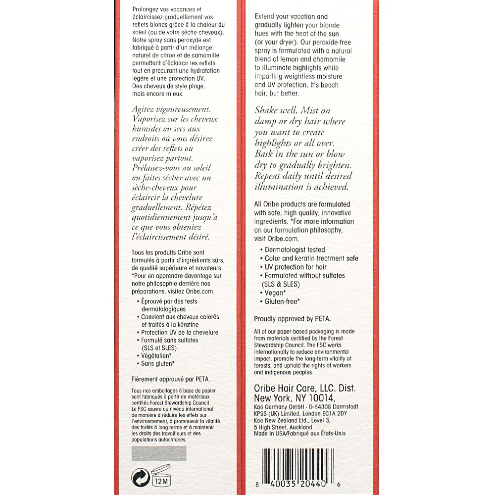 Oribe Bright Blonde Sun Lightening Mist 90ml - spray schiarente - Image 3