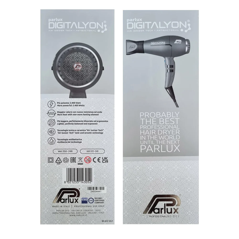 Parlux Digitalyon Glitter Grey- asciugacapelli grigio glitter - Image 7