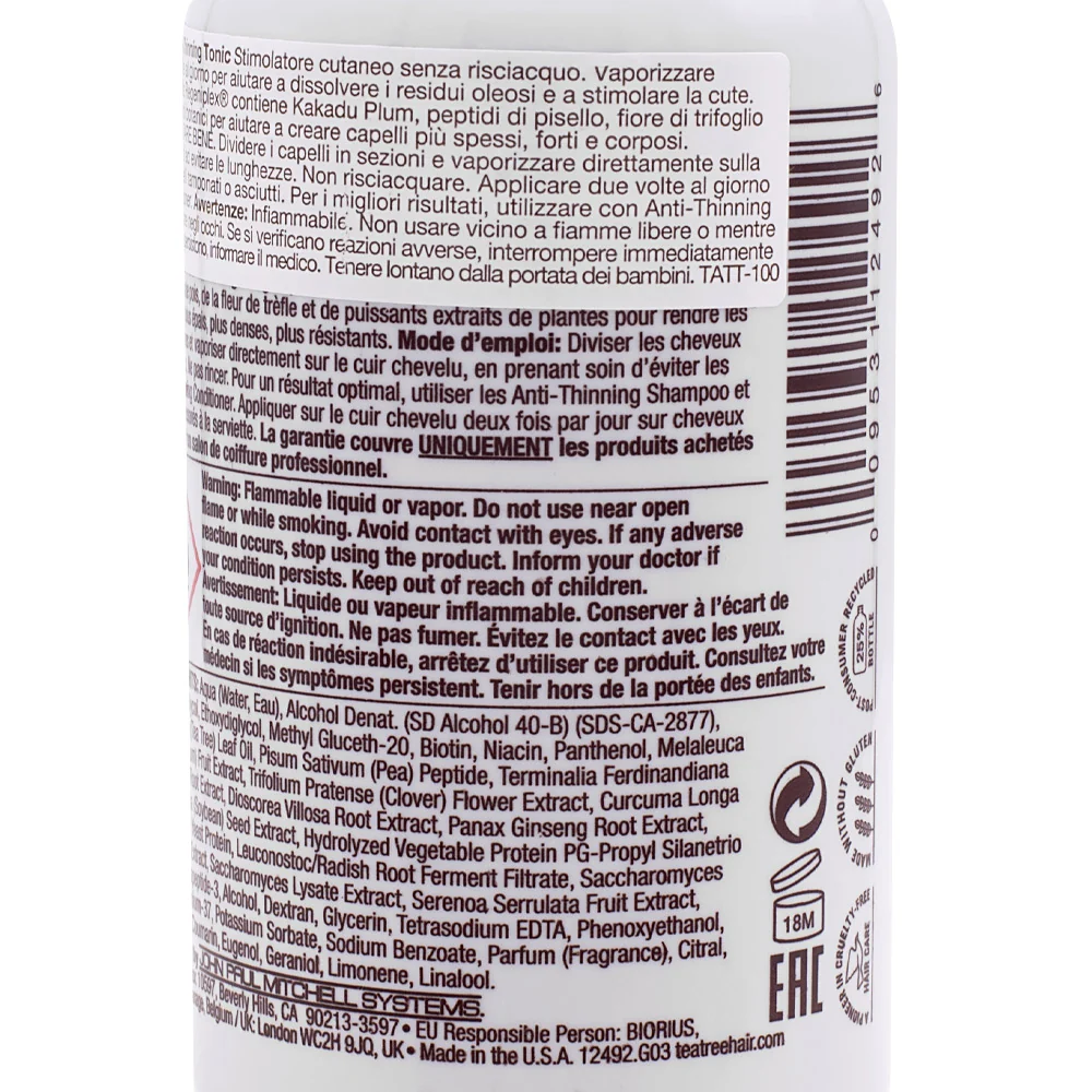 Paul Mitchell Tea Tree Scalp Care Anti- Thinning Tonic 100ml  - rivitalizzante cutaneo intensivo - Image 2