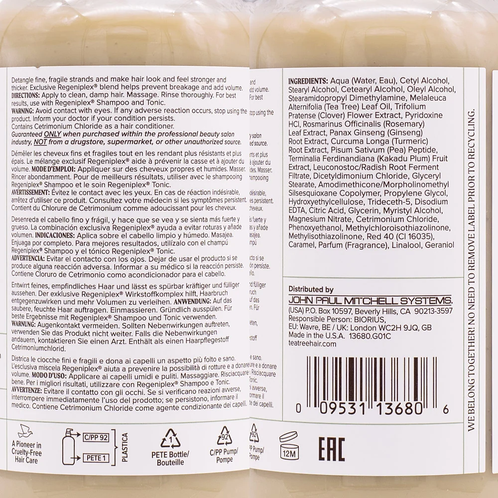 Paul Mitchell Tea Tree Scalp Care Regeniplex Conditioner 300ml - balsamo idratante volumizzante - Image 2
