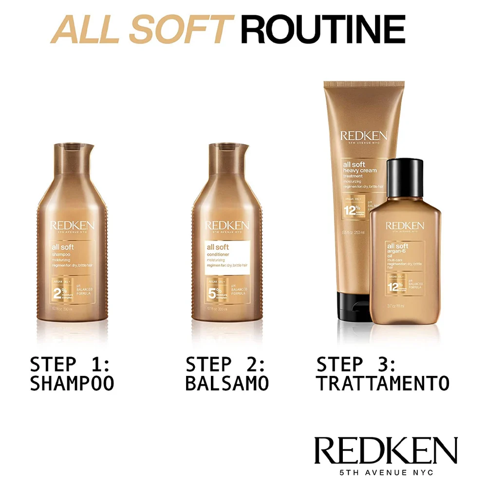 Redken All Soft Shampoo 300ml - shampoo per capelli secchi - Image 4