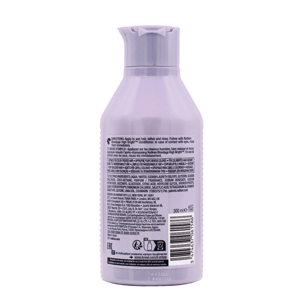 Redken Blondage High Bright Shampoo 300ml - shampoo per capelli biondi e luminosi - Image 5