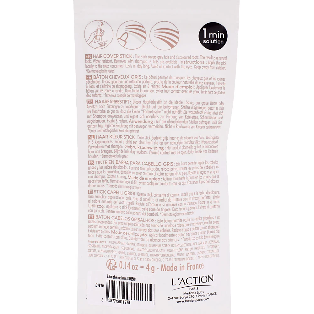 Sibel L'Action Paris Hair Cover Stick Marrone Scuro 4gr - stick correttore capelli - Image 3