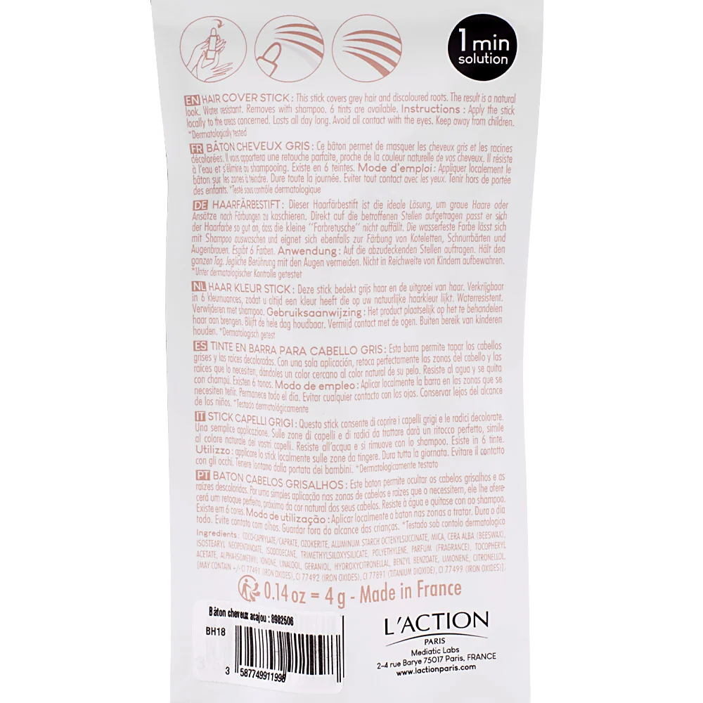 Sibel L'Action Paris Hair Cover Stick Mogano 4gr - stick correttore capelli - Image 3