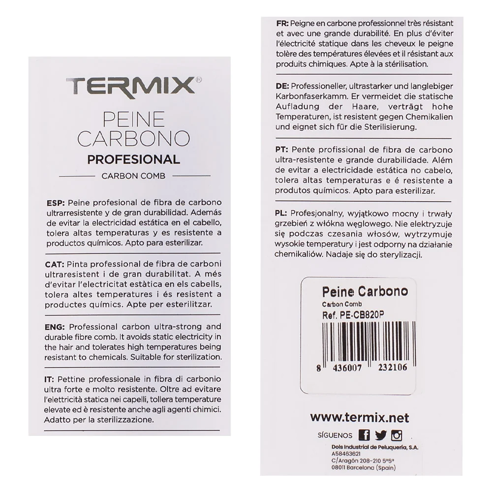 Termix Pettine Carbonio Professionale - pettine a coda - Image 2