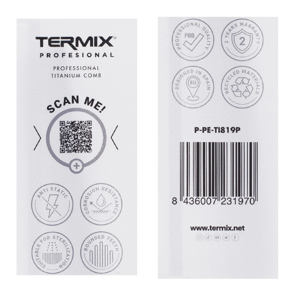 Termix Pettine Titanio da Taglio - pettine professionale resistente e flessibile - Image 2