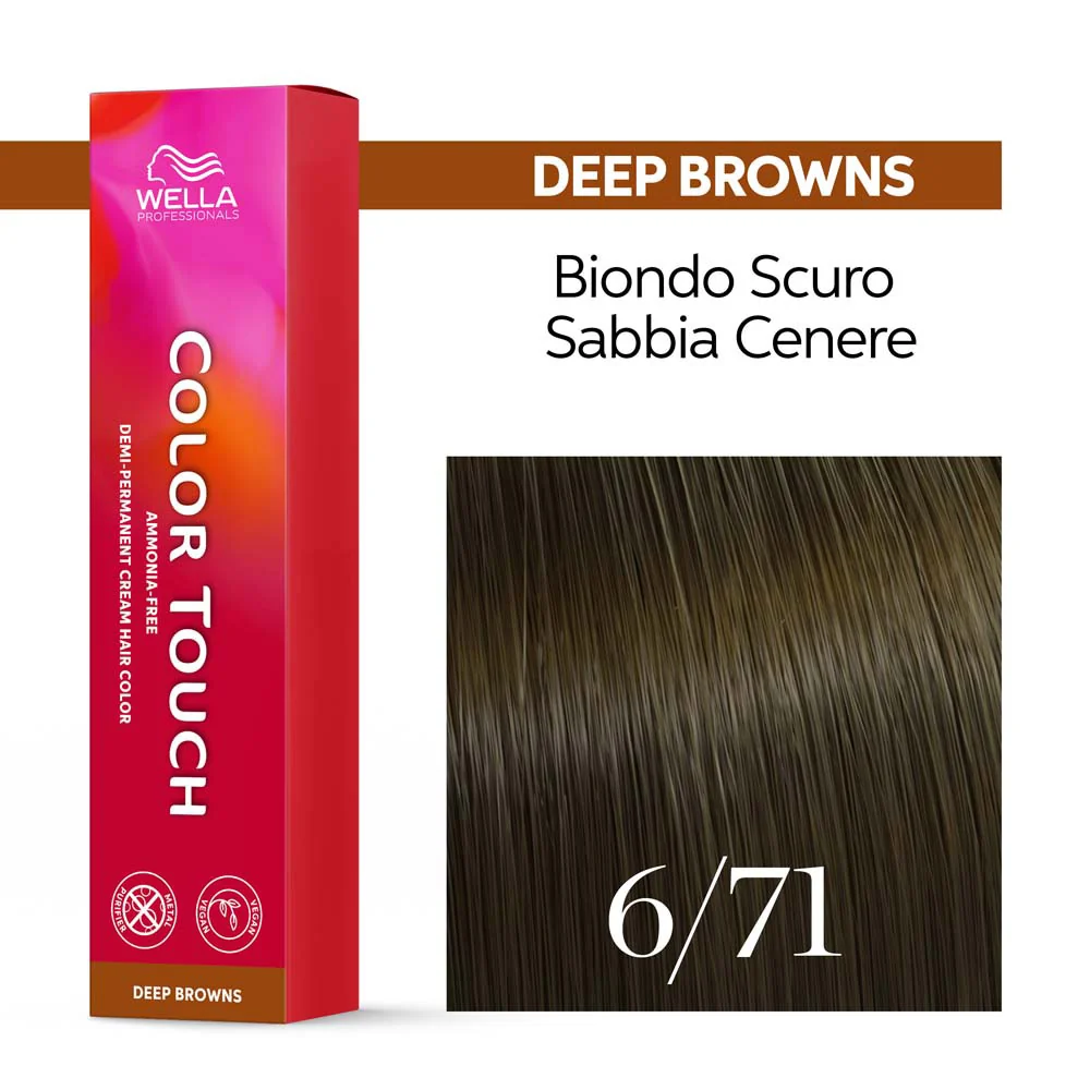 Wella Color Touch Deep Browns 6/71 Biondo Scuro Sabbia Cenere 60ml - colore semipermanente senza ammoniaca - Image 3