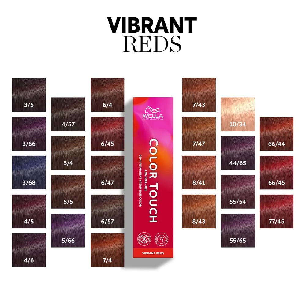 Wella Color Touch Vibrant Reds 66/45 Biondo Scuro Intenso Rame Mogano 60ml - colore semipermanente senza ammoniaca - Image 2