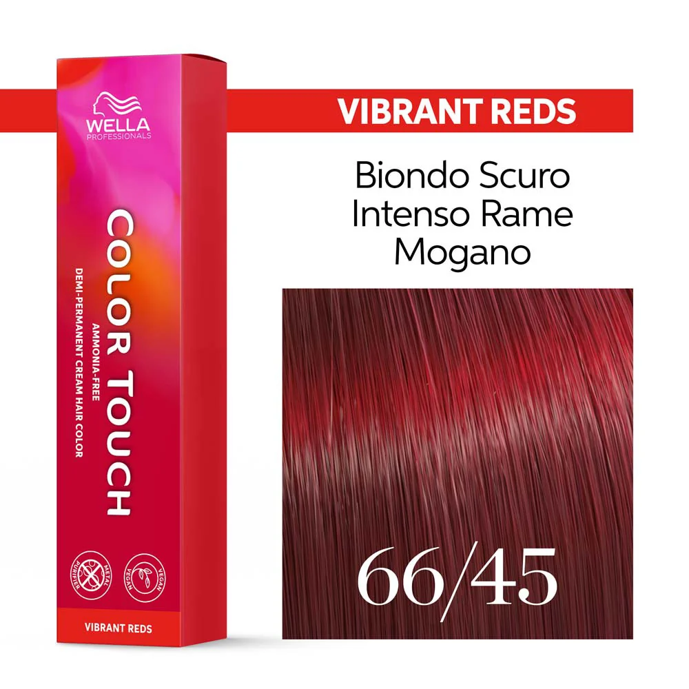 Wella Color Touch Vibrant Reds 66/45 Biondo Scuro Intenso Rame Mogano 60ml - colore semipermanente senza ammoniaca - Image 3