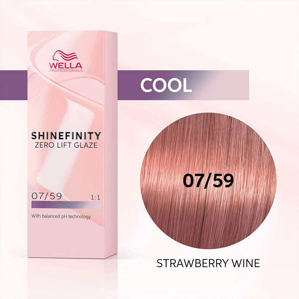 Wella Shinefinity Strawberry Wine 07/59 Biondo Medio Mogano Cendrè 60ml - colore demi-permanente - Image 2