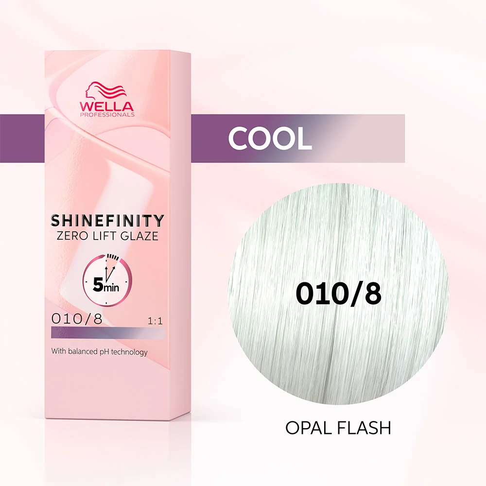 Wella Shinefinity Zero Lift Glaze Opal Flash 010/8 60ml - colorazione demi permanente - Image 2
